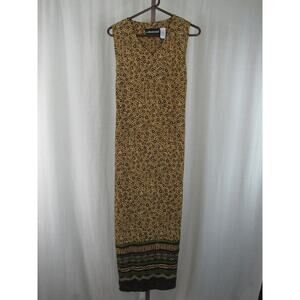 Sag Harbor Animal Print Cheetah Tribal Print Hem Side Slits Maxi Dress Size 8